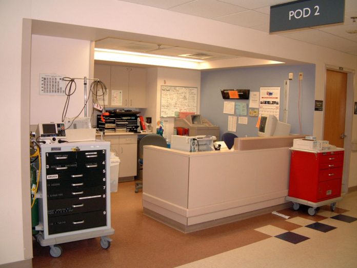 crash cart at nurse station crash cart at nurse station